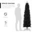 Black Artificial Fir Christmas Pencil Tree with Metal Base-1308616924