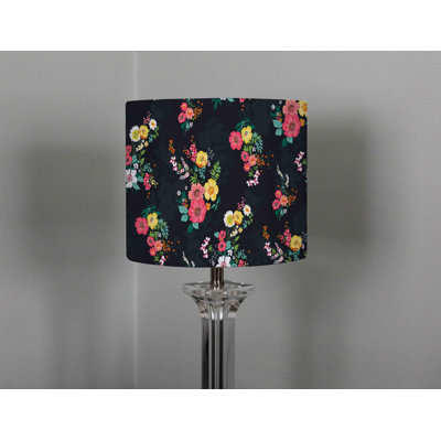 Floral Pattern 22cm H Cotton Drum Lamp Shade ( Uno )