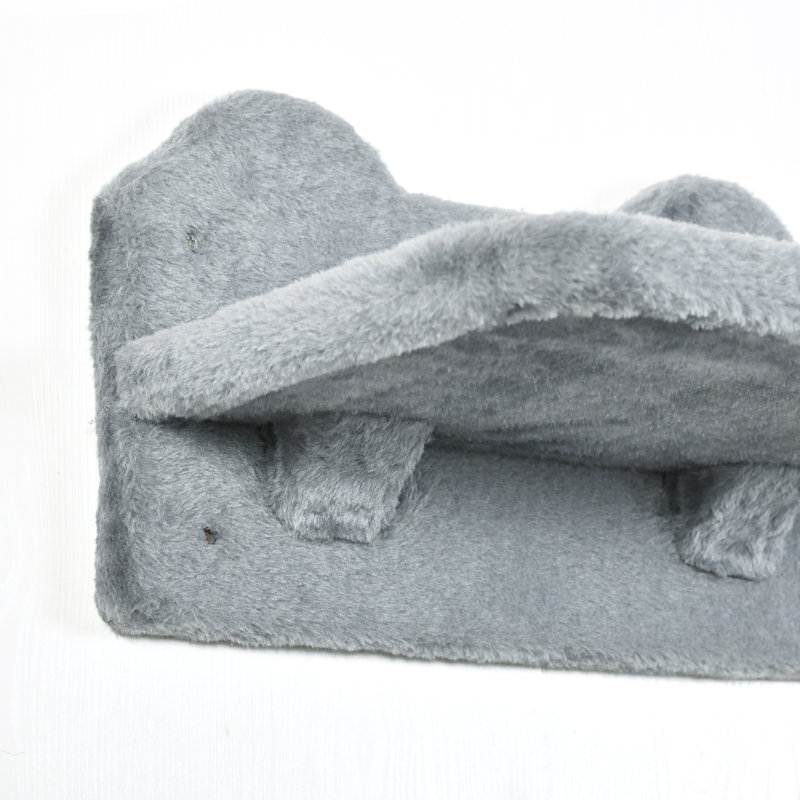 4 Pcs Cat Wall Furniture Cat Climbing Shelf With Cat Hammock, Grey