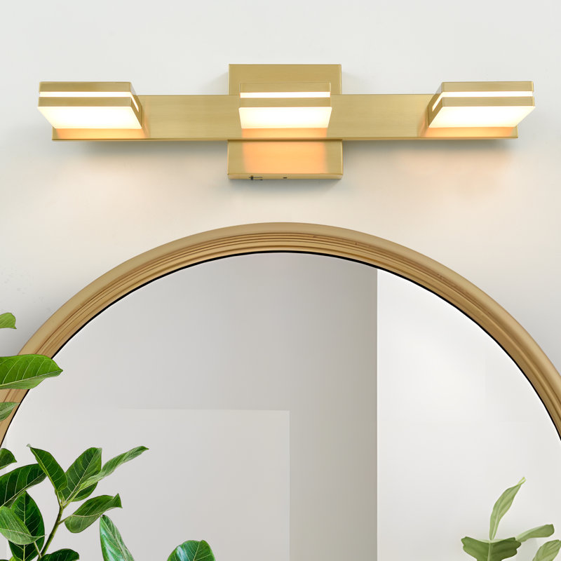 Modern Dimmable LED Vanity Lights for Mirror 5 CCT Adjustable LED Vanity Light, Brushed Gold, 3 Lights