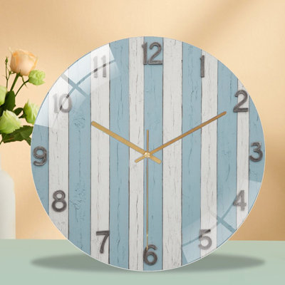 Clock Face With Aurora Borealis Landscape Art - 12'' Modern Glass Wall Clock