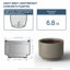 Grand pot / pot rond en béton avec trous de drainage-621437565-621437563