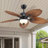 50" Tropical 5 Blade Dimmable Ceiling Fan With Led Lights And Remote Control-1991211228
