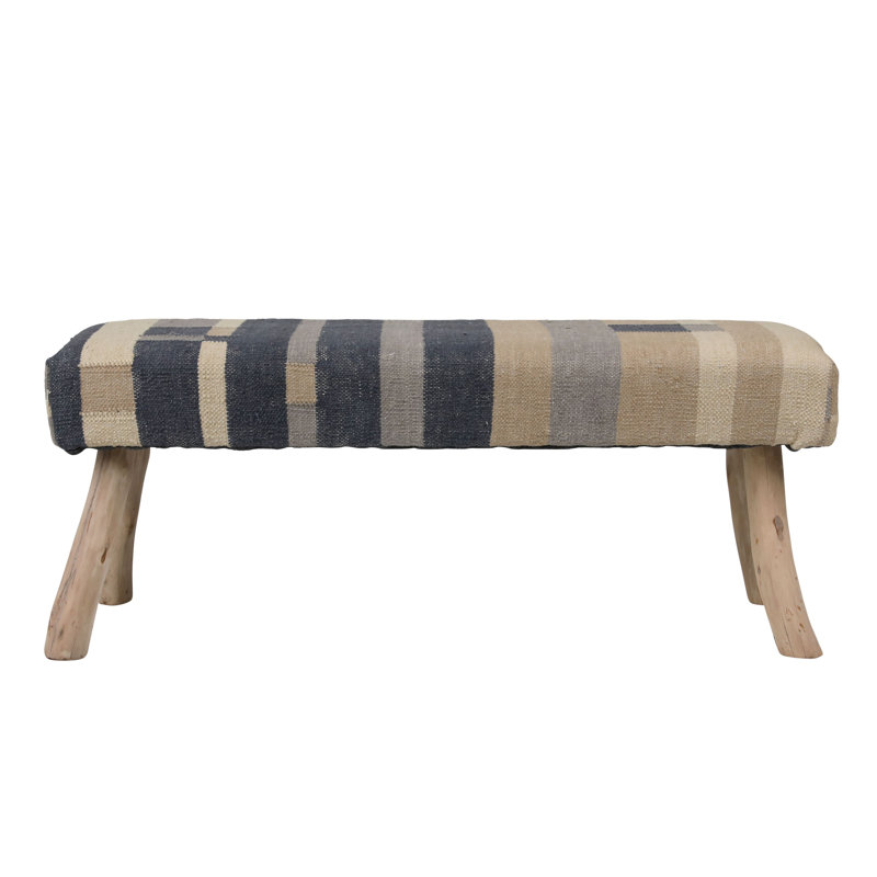 Muriel Handwoven Kilim Wool Upholstered Bench