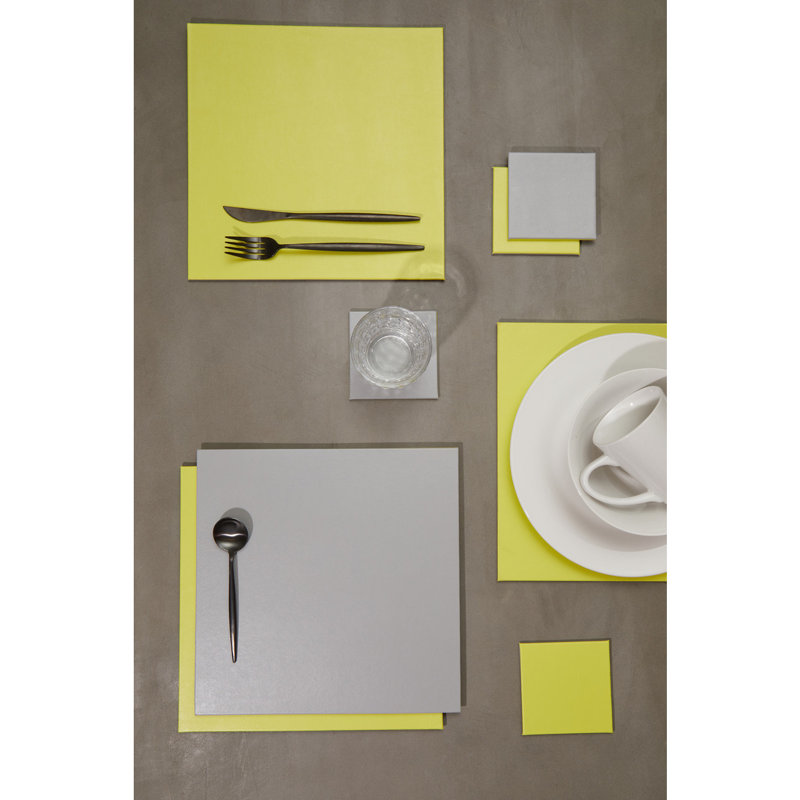 Geome Solid Colour Square Placemat, Grey/Green