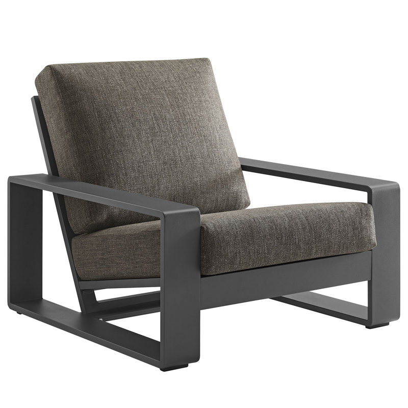 Fauteuil d'extérieur en aluminium Lirienne, Fumée