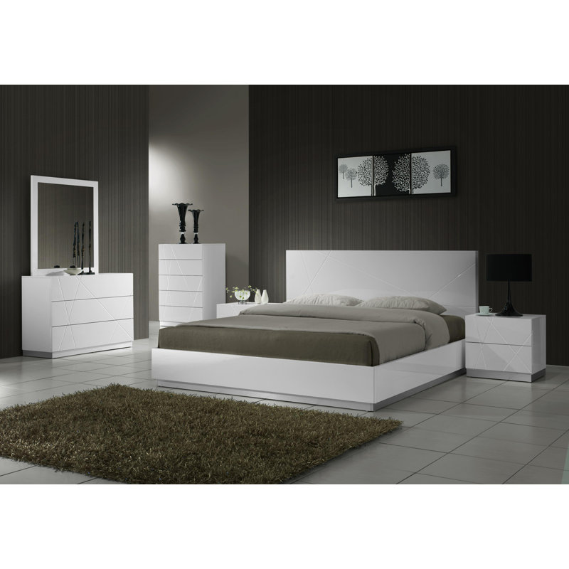 Mchenry 5-Drawer High Gloss Chest, White
