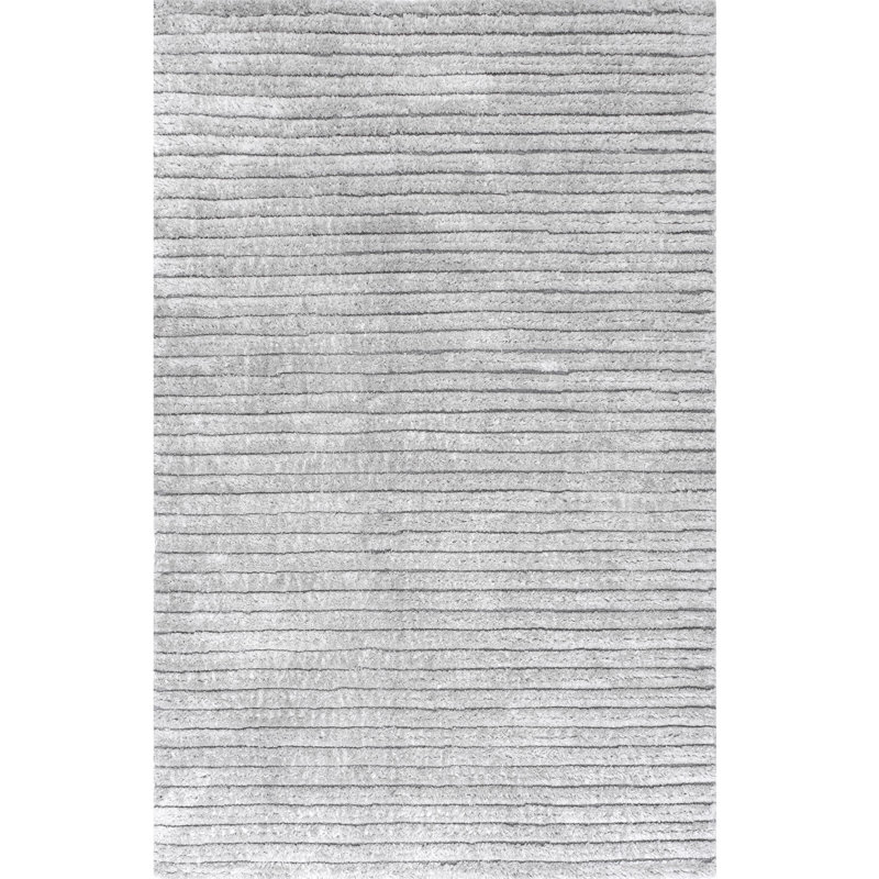 Tapis gris fait à la main Knoxville, Rectangle 5 pi x 8 pi