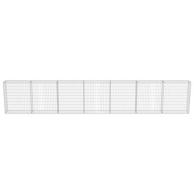 100cm H x 600cm W Silver Metal Gabion Wall