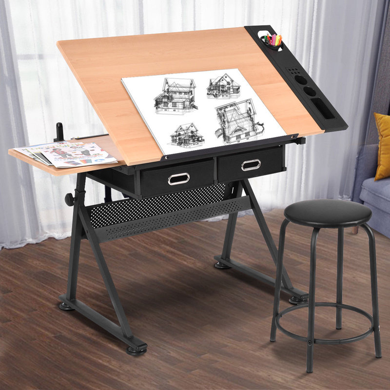 Adjustable Metal Base Drafting Table