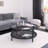 Chiang 36" Glass And Steel Round Coffee Table With Shelf