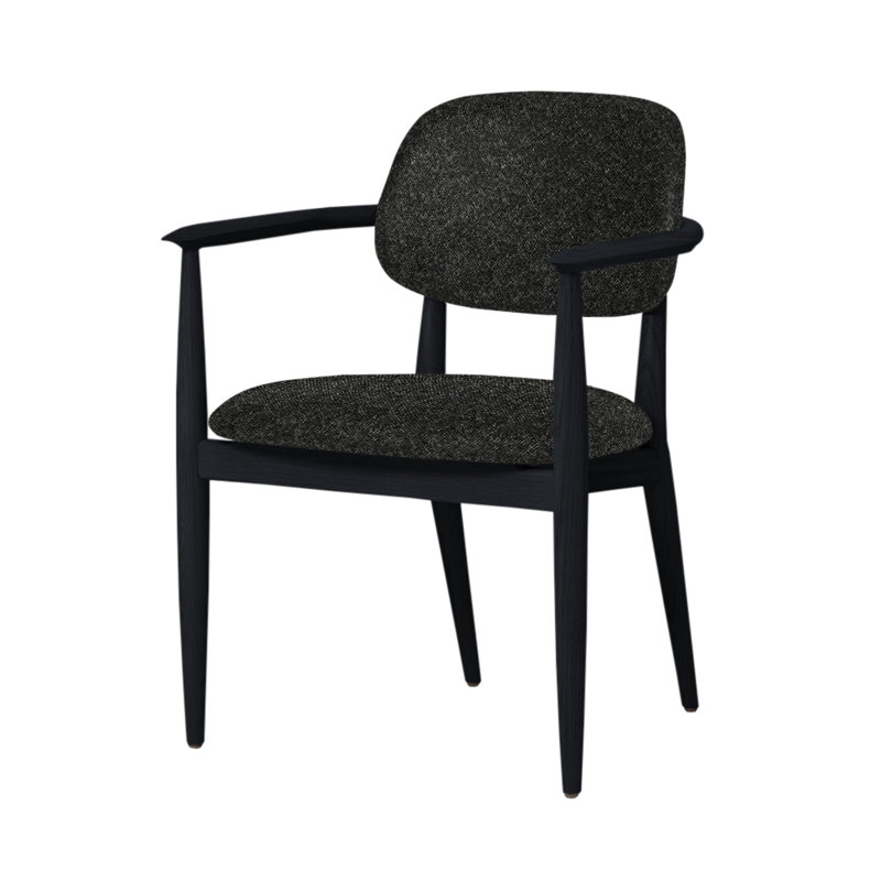 Slow Arm Chair, Newcastle Green New 35, Black Oak