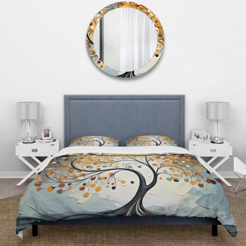 Ensemble de housse de couette en microfibre / polyester jaune et gris, Housse de couette pour très grand lit et 2 très