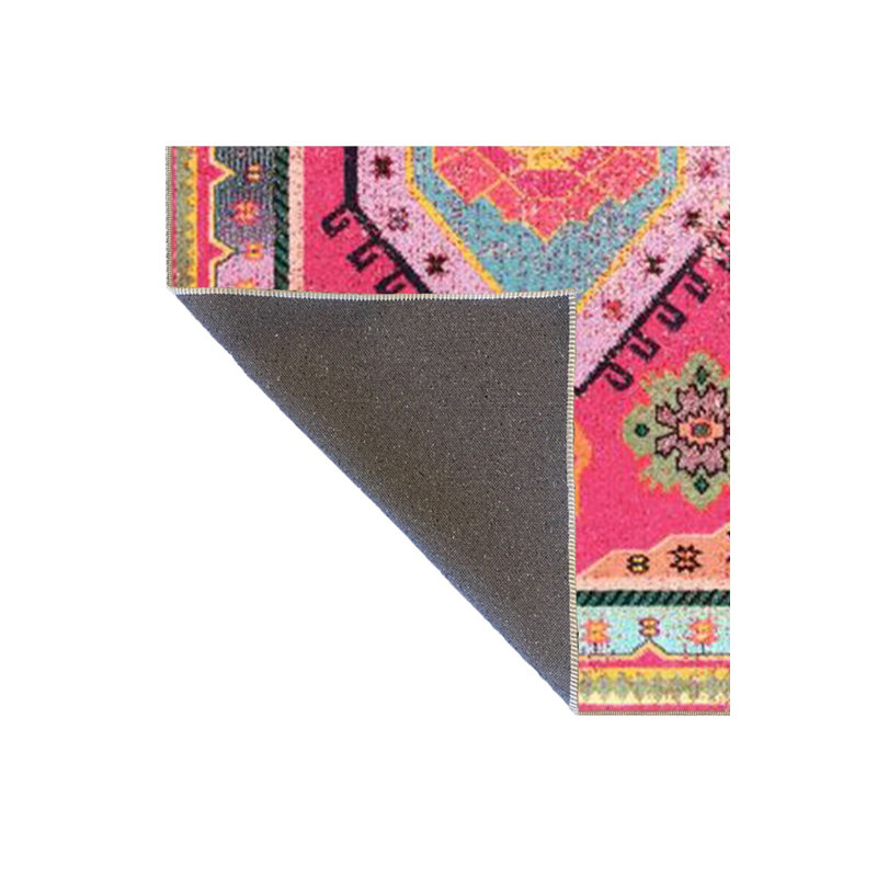 Tapis rose lavable à la machine, Sous-tapis rectangulaire de 3 pi 3 po x 4 pi 11 po