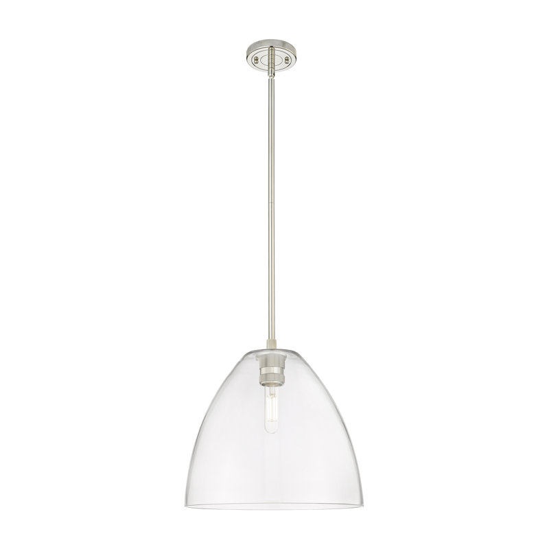 Kehlani - Luminaire suspendu 1 tige Bristol, H 38,75 po x l 12 po x P 12 po, Nickel poli