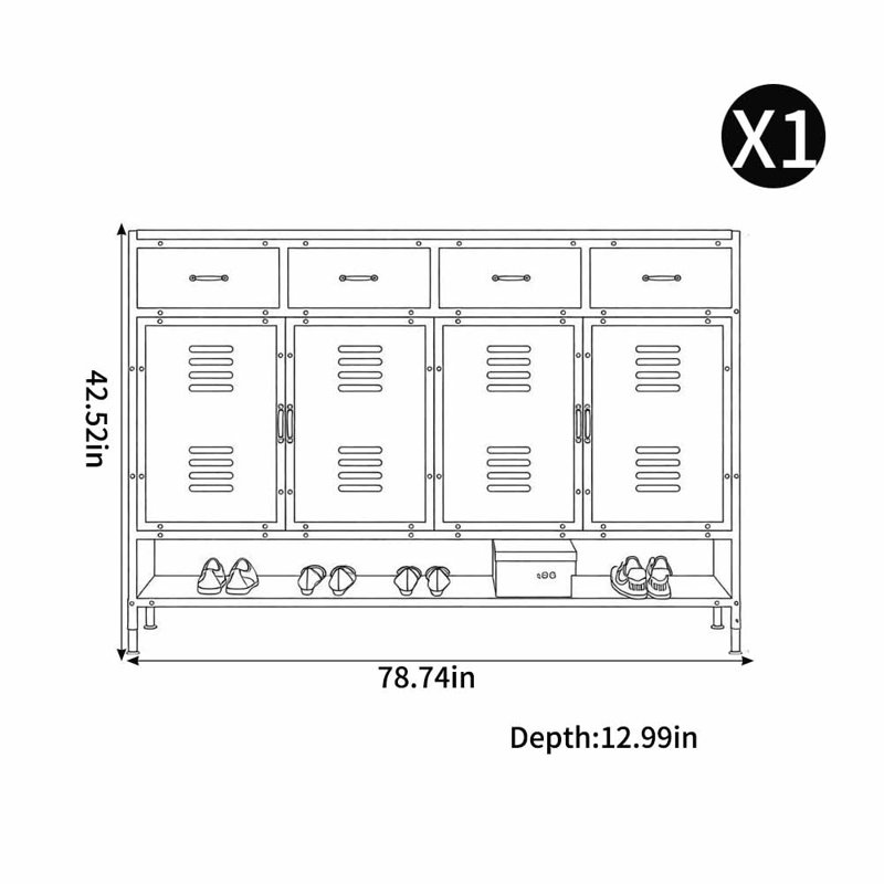Rayborn, Cream, 42.52" H x 78.74" W x 12.99" D