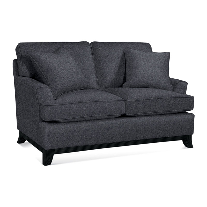 Oaks Way Loveseat, White Performance Fabric; 0851-94, Black Finish