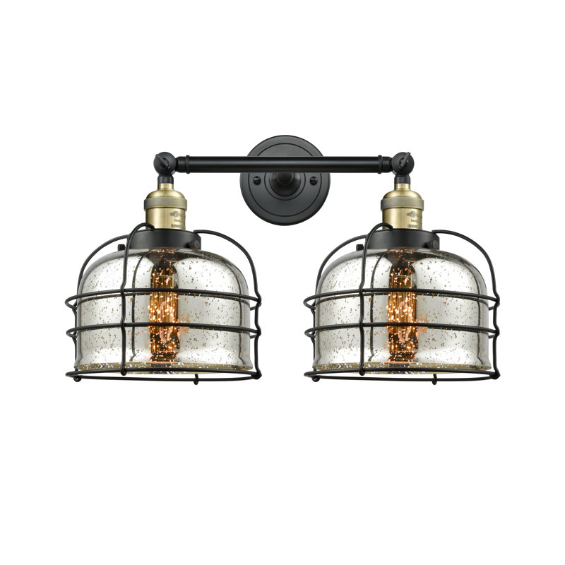 Gatewood 2 - Light Dimmable Vanity Light, 6 Watt Vinage LED Bulb, Silver Plated Mercury, Black Antique Brass