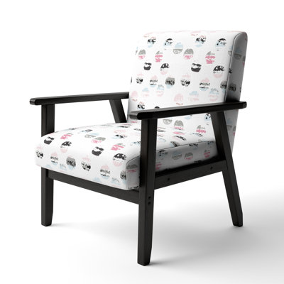 Fauteuil d'appoint rembourré à motif blanc