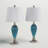 Rynar 25" Blue/Nickel Table Lamp Set