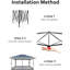 Pavillon de jardin escamotable 12 pi x 12 pi, auvent avec moustiquaire, installation à une pression-113563636