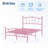 Full Size Charming Heart-Shaped Metal Bed Frame - Sturdy Platform, Noiseless Design, Underbed Storage, No Box Spring Needed - Pink, Full-128963943-128963944
