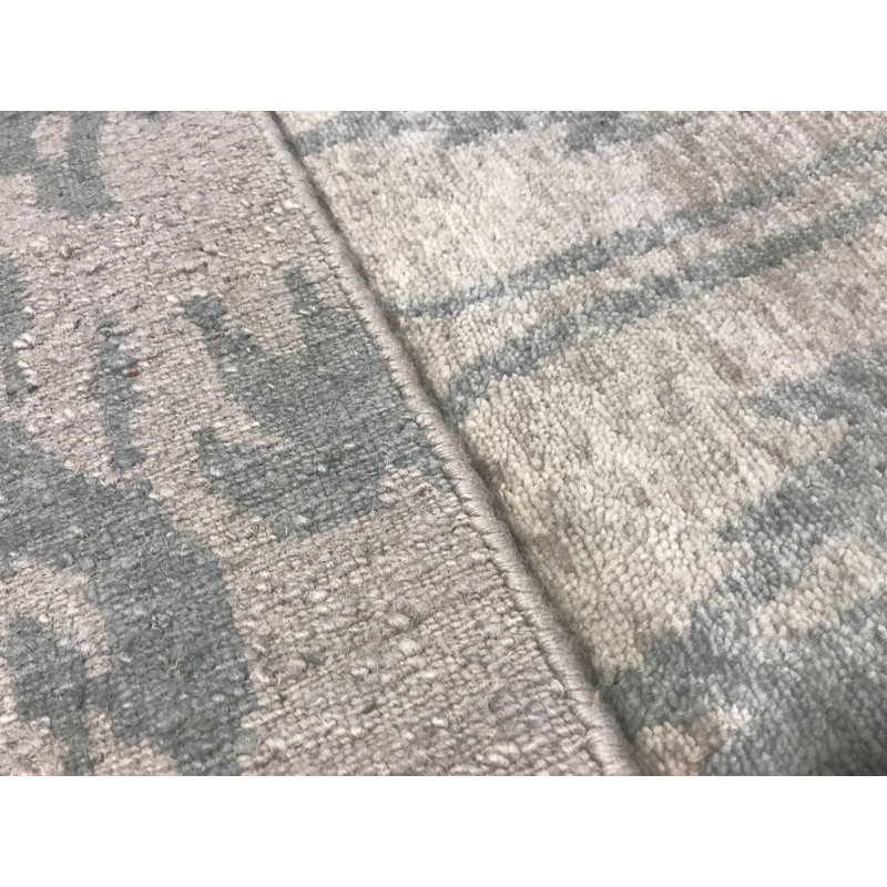 Tapis gris de haute qualité noué à la main