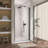 34'' - 35 1/4'' W x 72'' H Frameless Panel Pivot Swing Shower Door Tempered Glass Matte Black Door with Sliding Glass Shower Enclosure-105762172