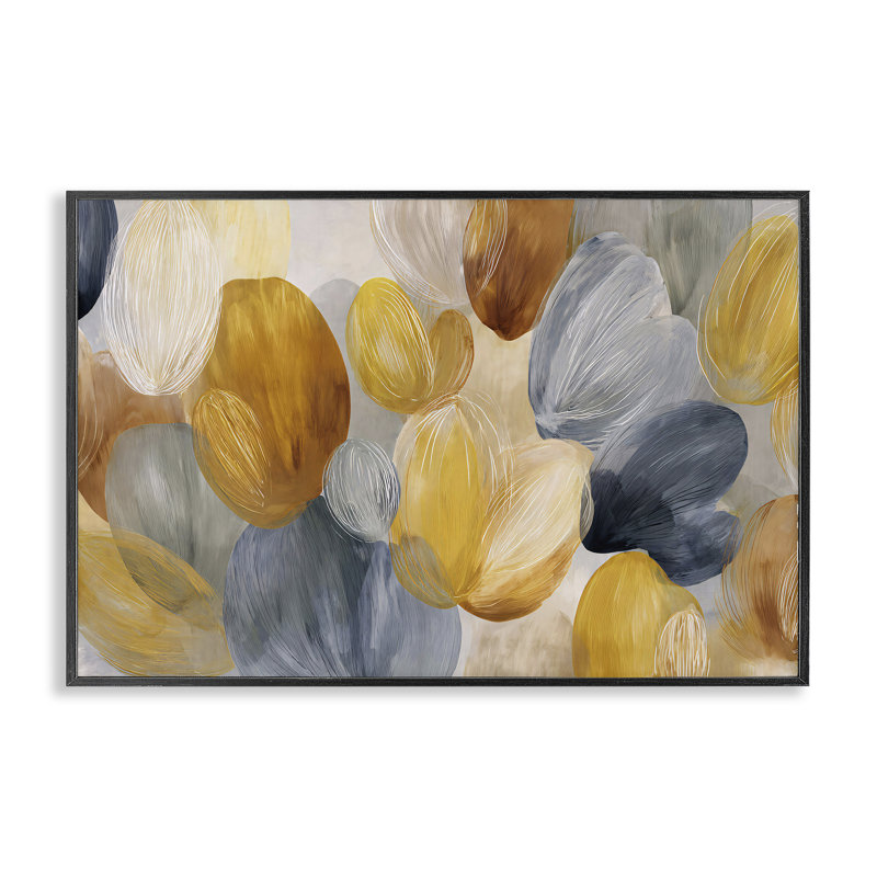 Giclée encadrée de formes chaleureuses et oblongues, design par Jacky Ngan, H 16 po x l 24 po