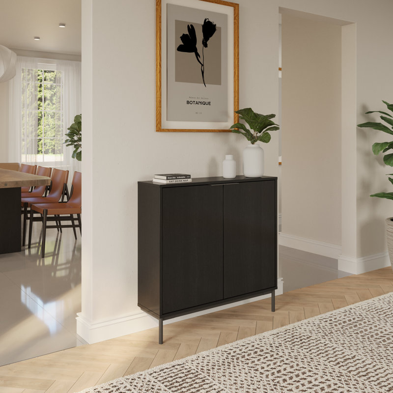 Slim 2-door Storage Console, Black