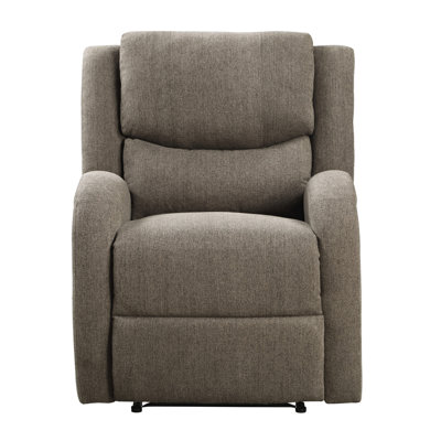 Modern Living Room Furniture 1Pc Power Reclining Chair Brown Chenille Upholstery Plush Seating Solid Wood Frame
