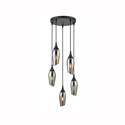 Corbin 5 - Light Black Cluster Pendant