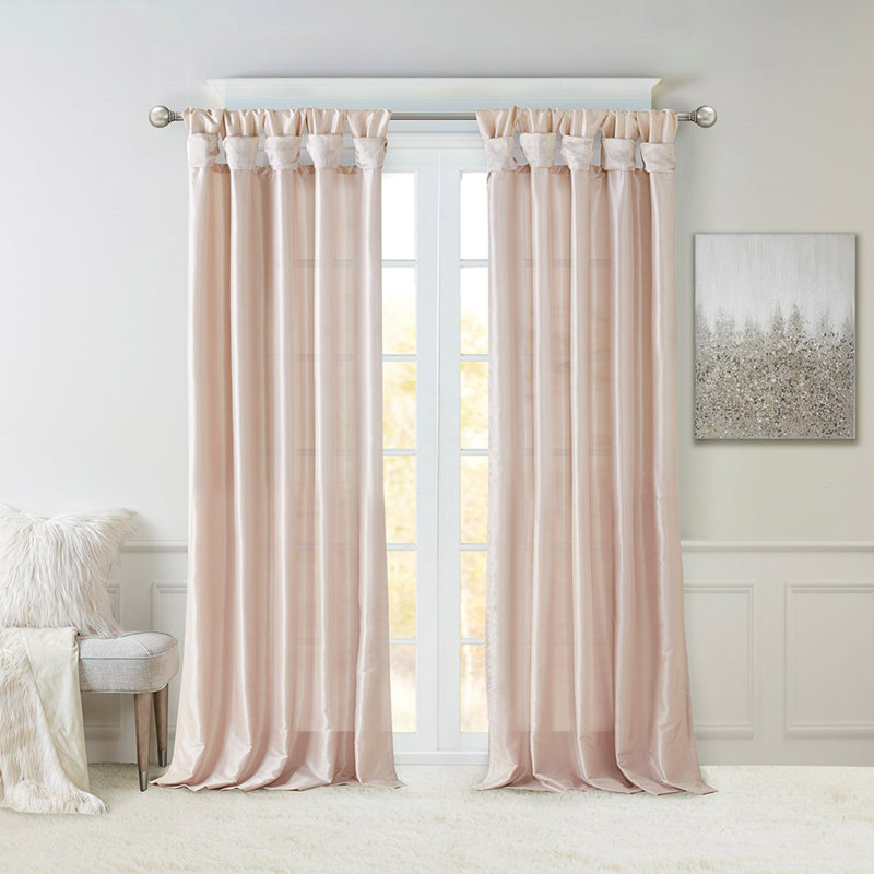 Panneau de rideau de fenêtre Twist Tab, L 50,13 po x L 180,16 po, Blush