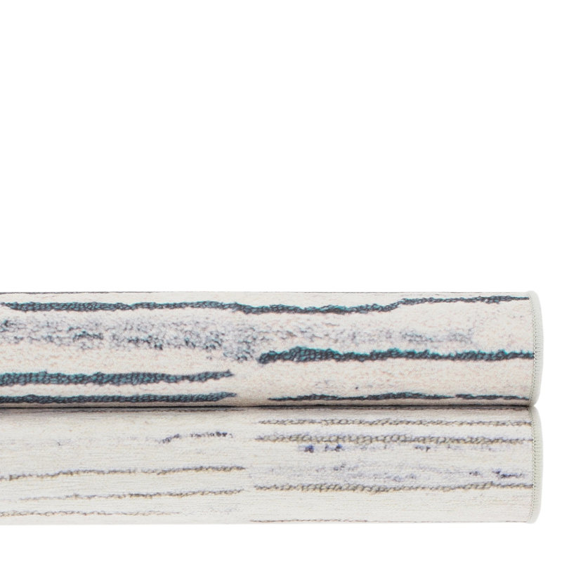 Avery Oatmeal Machine Printed Washable Rug, Rectangle 2' x 3'