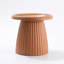 Table d'appoint ronde cannelée de 19,69 po de diamètre avec structure en oxyde de magnésium durable, imperméable, résistante aux égratignures et sans assemblage