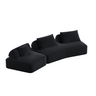 139" Cloud Couch Oversized Modular Sectional Sofa, Fluffy Chenille Upholstered, Removable Backrests, Sofa Bed for Living Room or Office