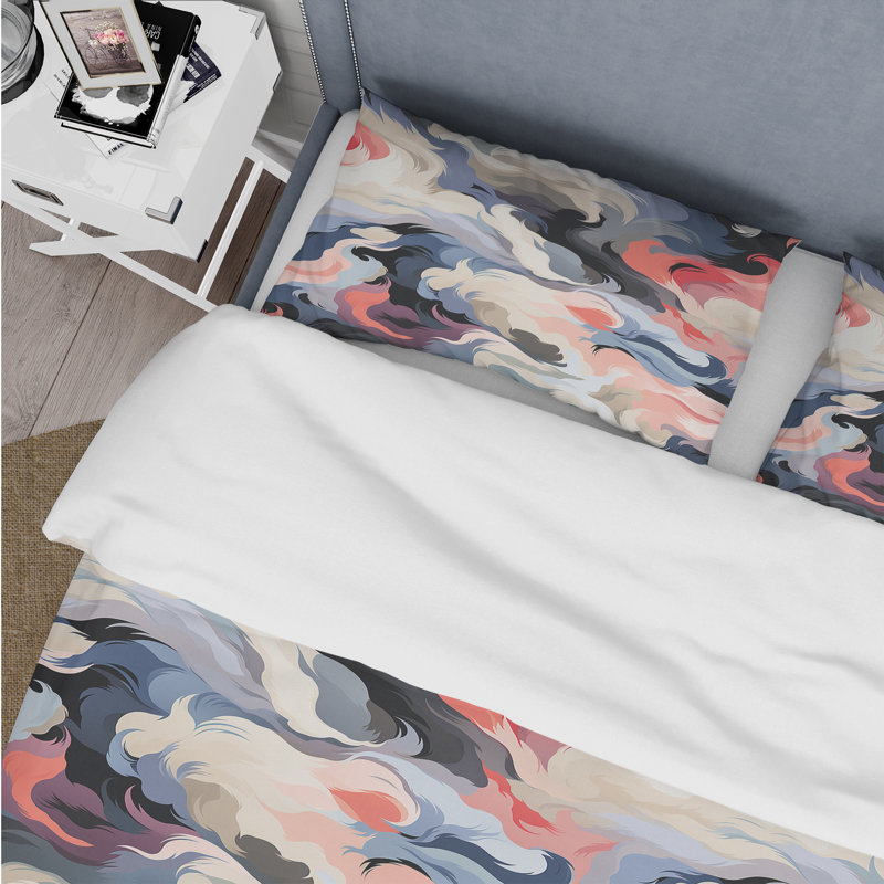 Ensemble de housse de couette victorienne mauve et rose Aquatic Composition I - Camouflage