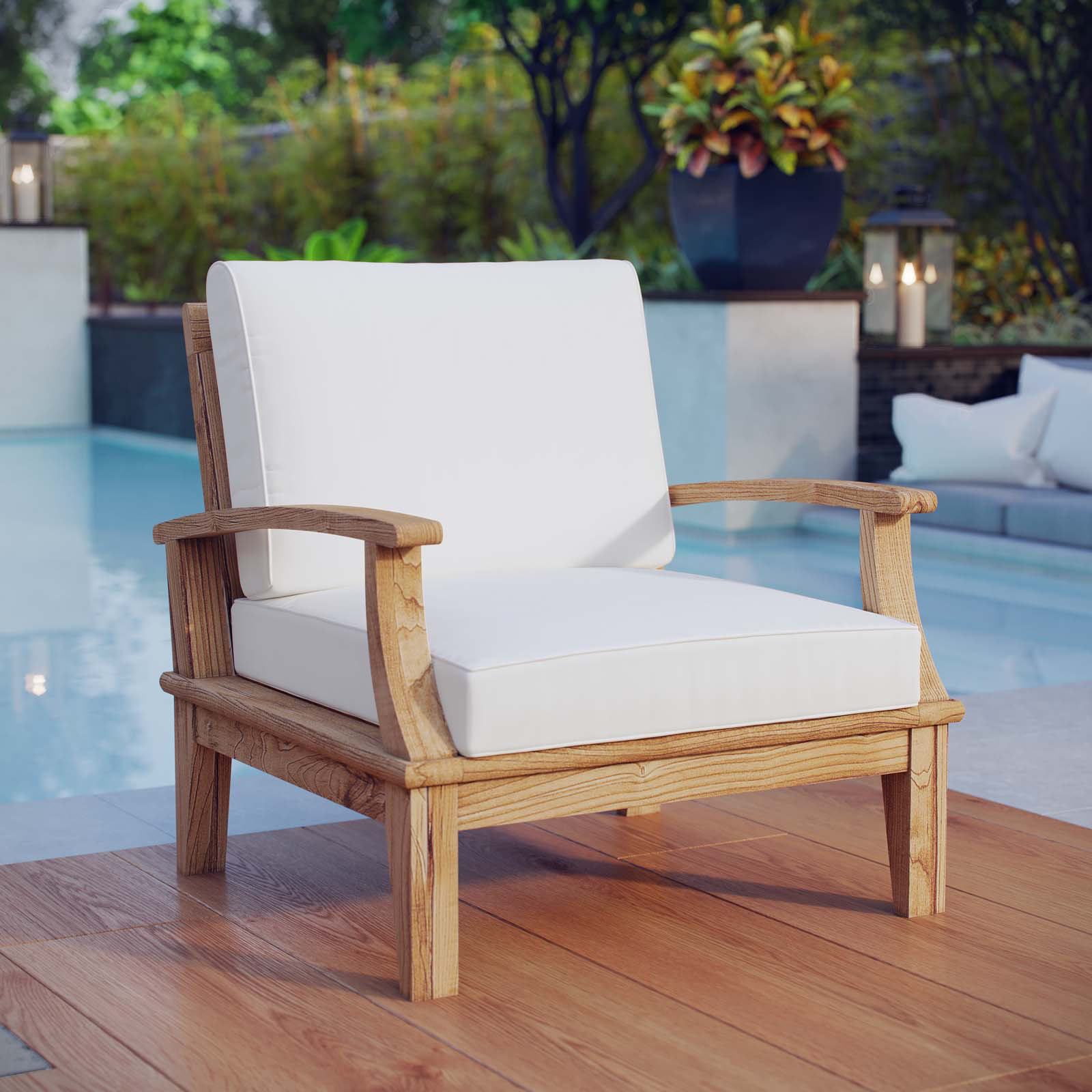 Modway Marina Outdoor Patio Teak Armchair | Wayfair