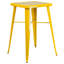 Toquerville Square Metal Indoor-Outdoor Bar Table Set with 2 Stools with Backs-22243639