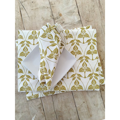 Ensemble de 4 napperons Orchid French Home - Chartreuse