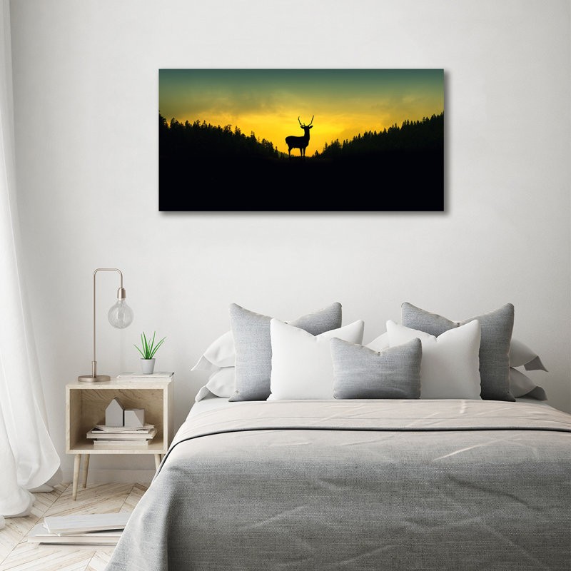 Deer - No Frame Print on Glass, Canvas, 70cm H x 140cm W x 2cm D
