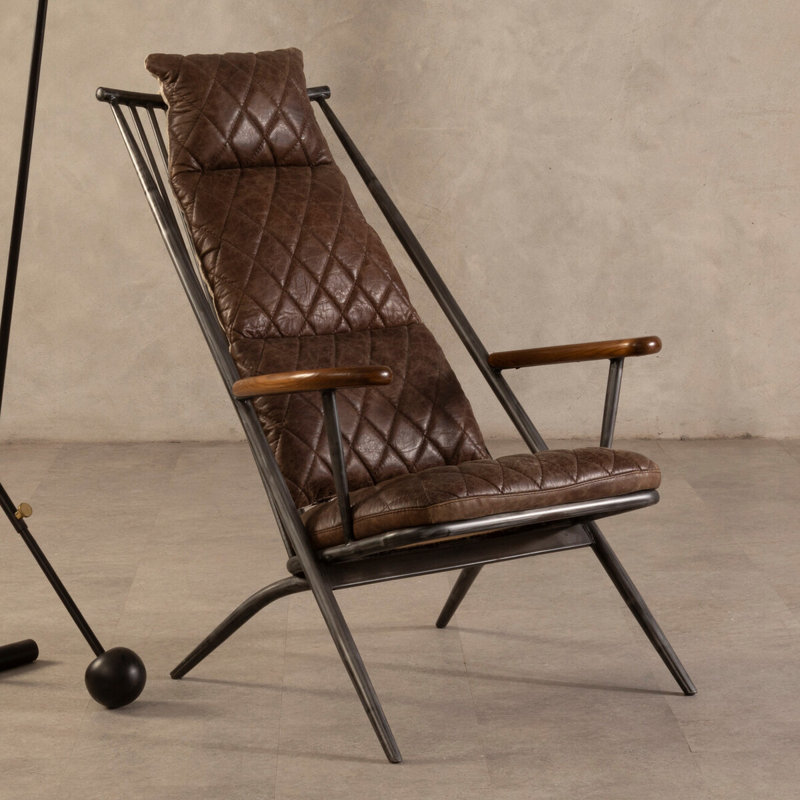 Orono Leather Accent Chair, Black