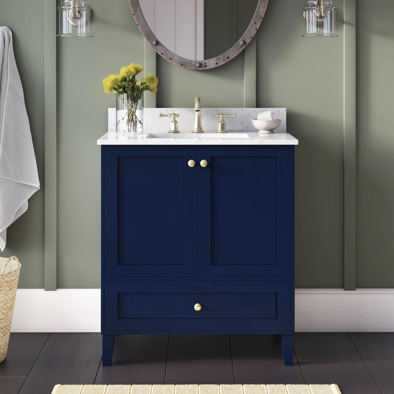 Ensemble de meuble-lavabo simple 30 po Gera, Bleu