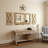 Farmhouse 6-Pane Window Mirror with X-Style Shutters, Light Brown