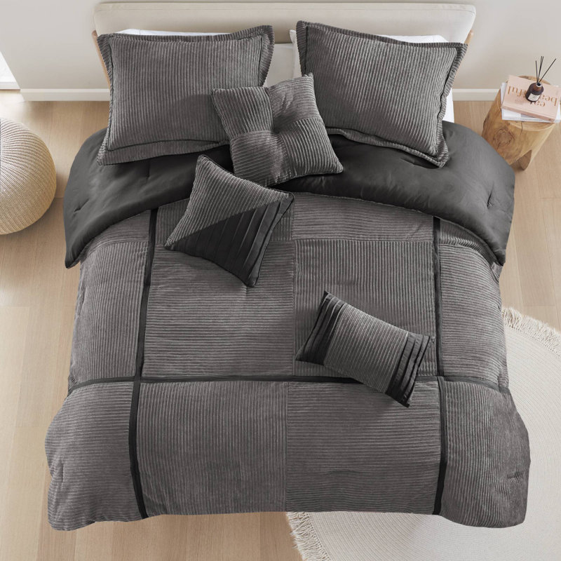 Premium Micro Corduroy Bedding Sets, Polyester Queen Modern Comfort For Home
