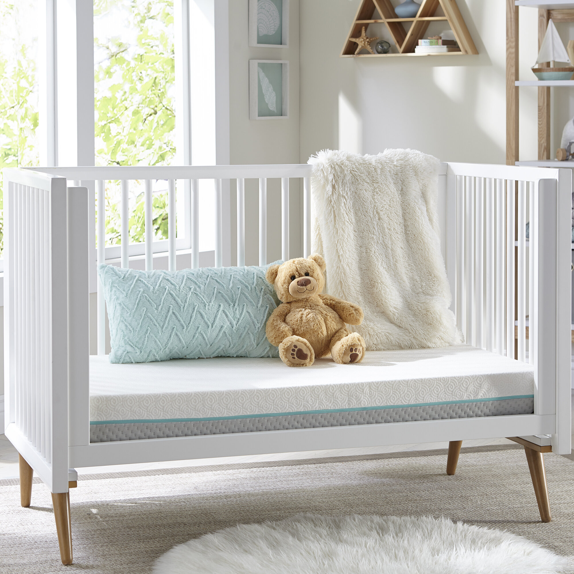 Sealy Butterfly 2-Stage Cotton Crib and Toddler Mattress