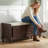Rustic Shoe Storage Bench With Cushioned Seat - 3 Drawers & Hidden Storage For Home Organization-868988266