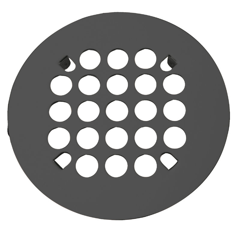 Couvercle de drain de douche à pression en laiton de 4-1 / 4 po de style Florestone, Noir mat