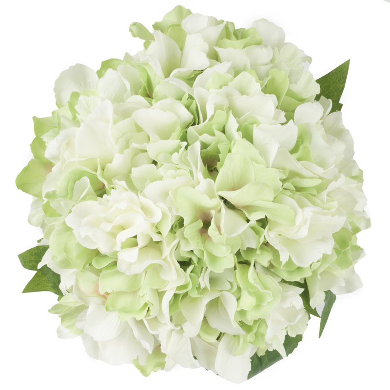 Summer Breeze Hydrangea & Rose Faux Topiary in Glass Vase