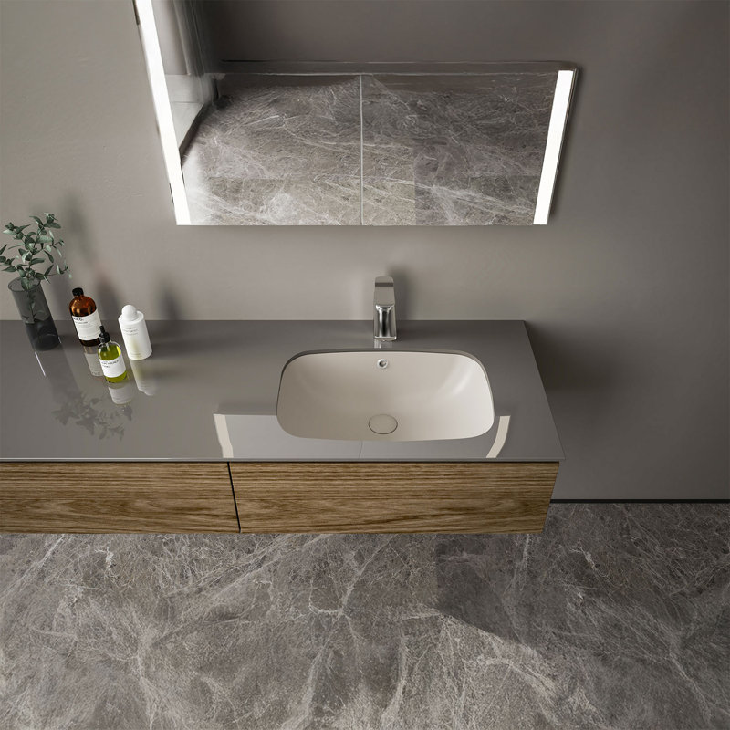 Bloom 21.7 in. L Bathroom Sink, Matte White